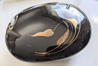 Vintage Otagiri Japan Black Calla Lily Jewelry Box, View more
