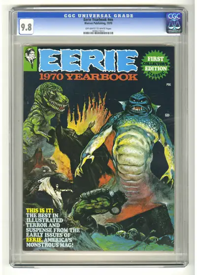 RARE EERIE 1970 Yearbook CGC 9.8 OW/W – Frazetta Ditko Davis, View more