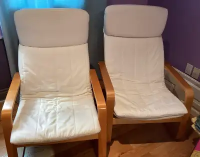 Two ikea poang chair, View more
