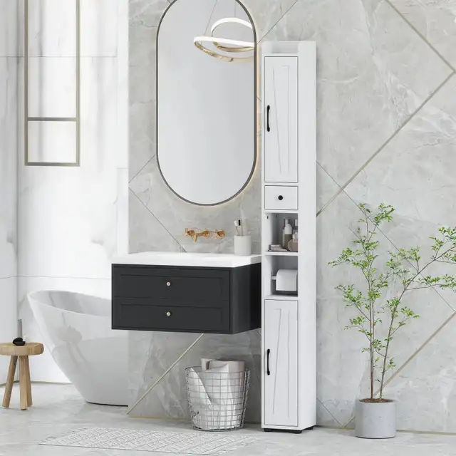 Narrow Bathroom Cabinet, Tall Bathroom Storage Cabinet with Barn in Storage & Organization in Markham / York Region - Image 9