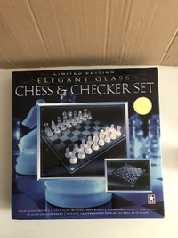 Elegant Limited  Edition Glass  Chess & Checker Set