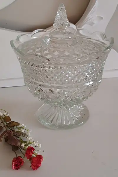 Vintage, Anchor Hocking, Large, Lidded, Candy Dish, View more