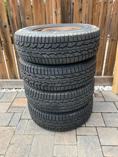 Good tread left between 10-12/32th. April 2020. Come on rims. 4 tires available. Not parting.