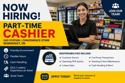Part-Time Gas Station Cashier – Newmarket, ON, View more
