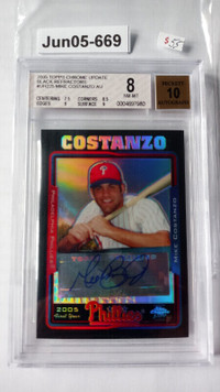 2005 Topps Chrome MIKE COSTANZO Black Refractor Auto RC Phillies