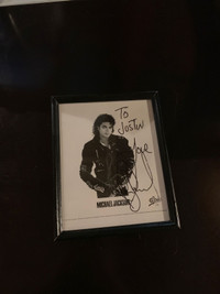 Michael Jackson autograph in frame 