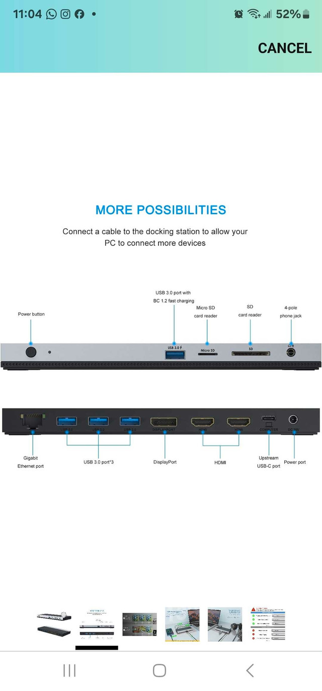 WAVLINK USB C Docking Station, 4k Triple Display Dock in Cables & Connectors in City of Toronto - Image 2