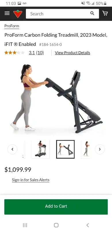 Selling a ProForm Carbon Folding Treadmill, 2023 Model, iFIT ® Enabled. Only used once for my mother...