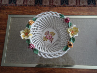Bassano Italy Capodimonte  Basket Weave, Flowers