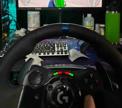 Logitech G923 sim racing wheel with stand, View more
