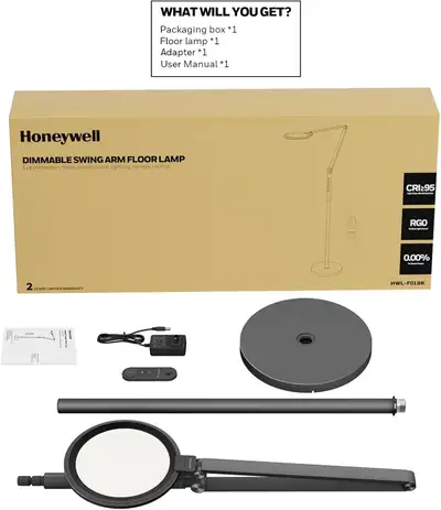 Honeywell LED Floor Lamp - F01BK Sunturalux™ Eye Caring Dimmable, View more