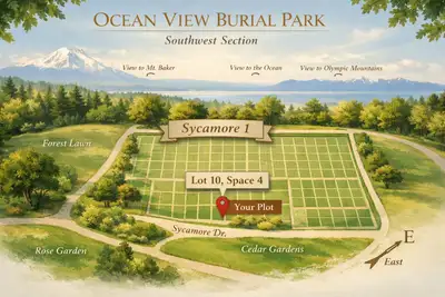 Peaceful east- facing plot in the quiet area. Flat land, well maintained grounds with partial views...