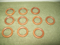 Solid wood curtain rings set of 10