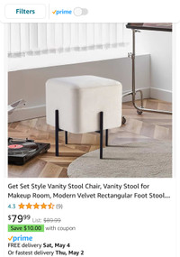 Brand new Vanity Stool - Get Set Style Vanity Stool Chair, Vanit