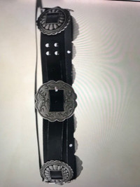 Concho Black Leather Belt