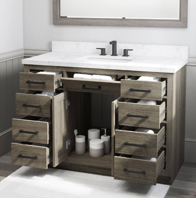 BRAND NEW 48" Grey Vanity with White Ceramic Vanity Top in Cabinets & Countertops in Oakville / Halton Region - Image 3
