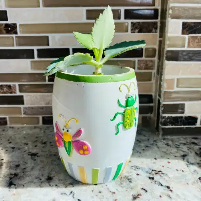 $10 for both the plant and planter. Adorable planter features a colourful bug design that brings a p...