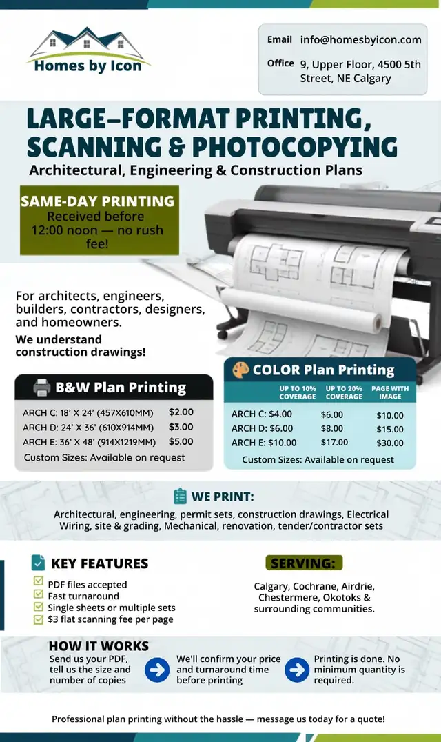 LARGE-FORMAT PRINTING, SCANNING AND PHOTOCOPYING