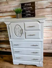 Refinished Solid Wood Tall Dresser/Armoire