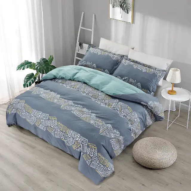 100% washed cotton duvet cover set 3 pieces Queen size in Bedding in Markham / York Region - Image 2