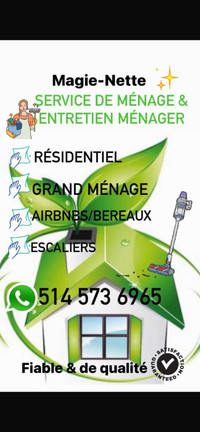 Femme d’entretien ménager de Qualité / cleaning Services MTL 