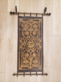 Leather Tapestry with Hanging Rods