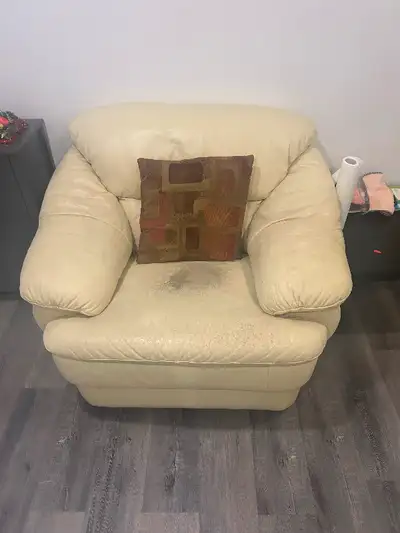 Big leather couch + Small leather chair