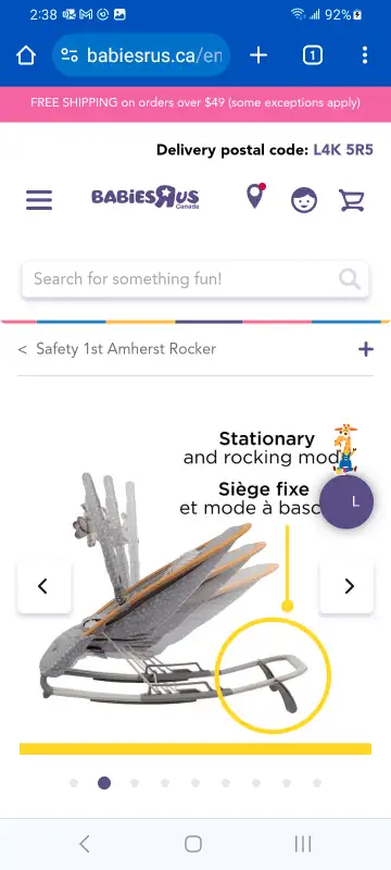 Safety 1st Amherst Rocker.  New in box. in Playpens, Swings & Saucers in City of Halifax - Image 6