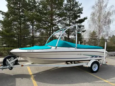 1997 Sea Ray Bowrider boat 4.3L Mercruiser engine Monster wakeboard tower with accessories New sunde...