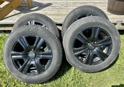 Nokian Hakkaprliita R5 winter tyres 225/65R17 Set of 4 5 x114.3 mm bolt pattern Mounted on RTX Aspen...