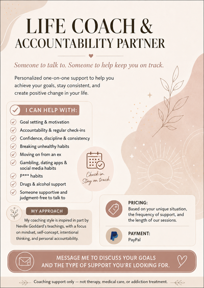 Virtual Life Coach / Accountability Partner, View more