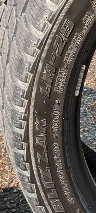 Used winter tires in perfect condition. "Bridgestone Blizzak LM-25" 285/35/20 100V X2 $450. I also h...