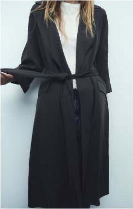 Zara lightweight trench coat, black sz S in Women's - Tops & Outerwear in Mississauga / Peel Region - Image 4