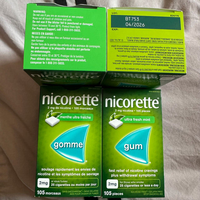 Unopened Nicolette gum  in Health & Special Needs in Yarmouth