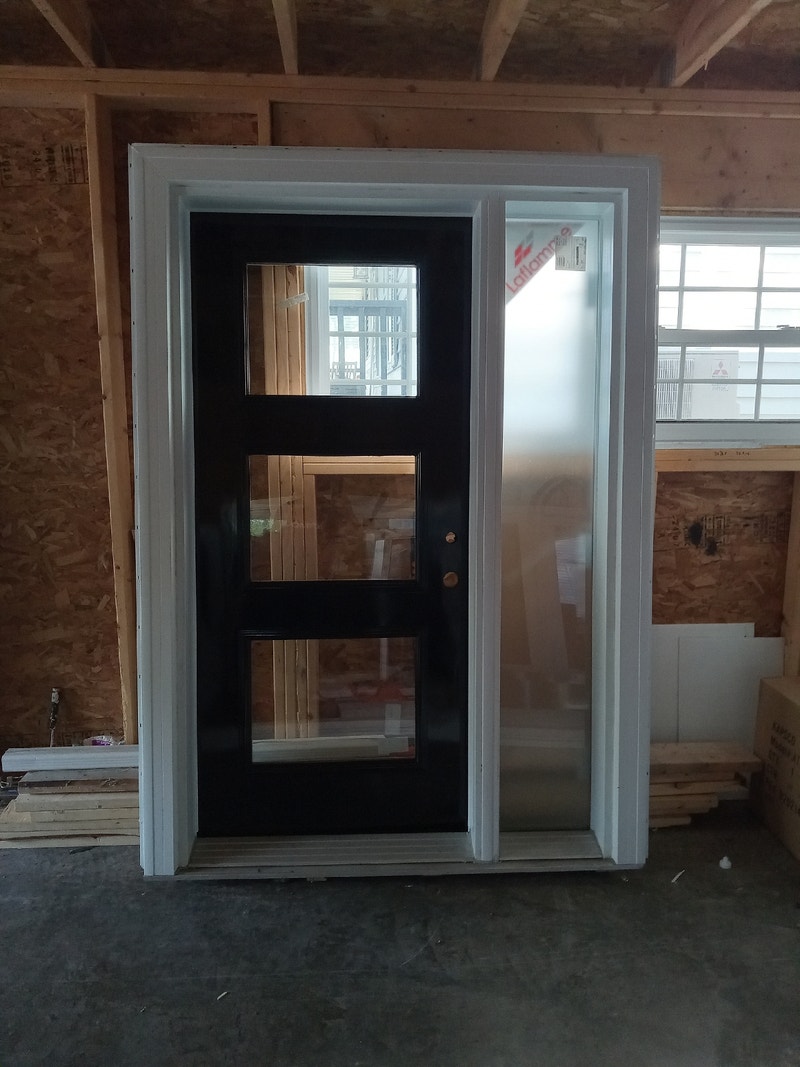 New black steel door 36x80 with a sidelight TRURO Windows, Doors