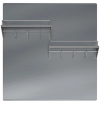 30 Inch Stainless Steel Backsplash with Two-Tiered Shelf