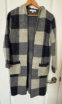 New women wool cardigan $45 (size XS. Blue checkered pattern)