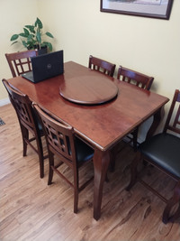 Dining table, chairs and lazy susan
