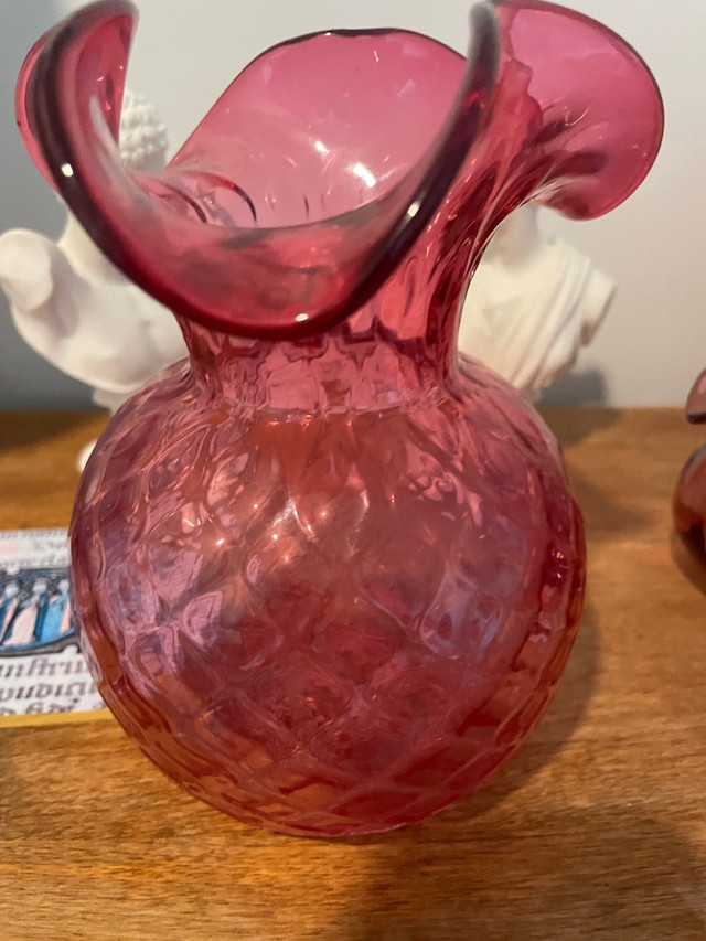Cranberry glass collection $25 each or five pieces for $100 in Arts & Collectibles in Saint John - Image 3