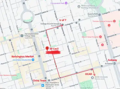 $200 Below Market! Student Rooms – 5 Min to UofT / OCAD / TMU – from $995 incl. Utilities Rent: $995...
