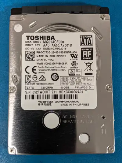 500GB 7,200RPM 2.5" Notebook Laptop Hard Drive. Fully Tested., View more