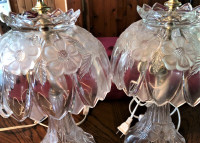 Pair of beautiful crystal glass table lamps