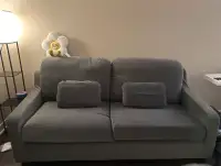 LIKE NEW GREY IKEA VINLIDEN COUCH + NEW COVER
