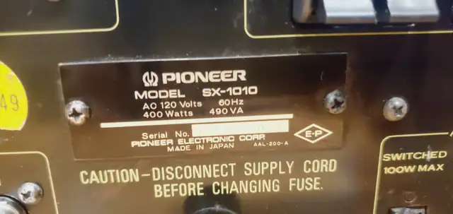 Vintage Pioneer Stereo Monster Receiver SX-1010  100watts/ch in Stereo Systems & Home Theatre in Mississauga / Peel Region - Image 11