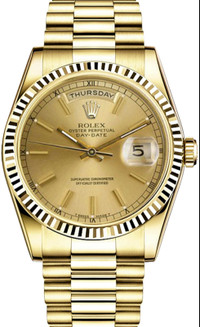 ROLEX PRESIDENT 18K Solid Gold Crown, have it installed rightnow