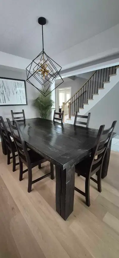 Solid Wood Dining Table and 6 Chairs, View more