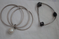 Stainless Steel with Plastic Bauble Bracelets