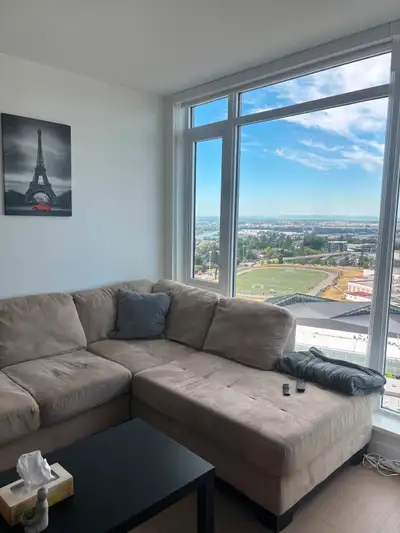 Brand New Furnished 1 Bedroom + Den Walking Distance to Edmonds Skytrain 16th Floor view of Richmond...