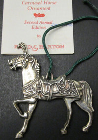 "REED & BARTON" USA, SILVERPLATE/ PEWTER CAROUSEL HORSE ORNAMENT