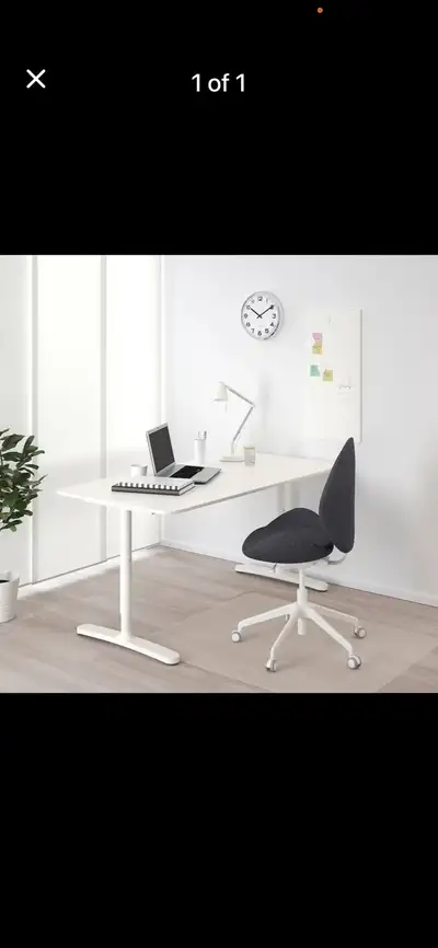 IKEA Bekant Desk, White 160 x 80 cm, 63 x 31 1/2 inches, View more